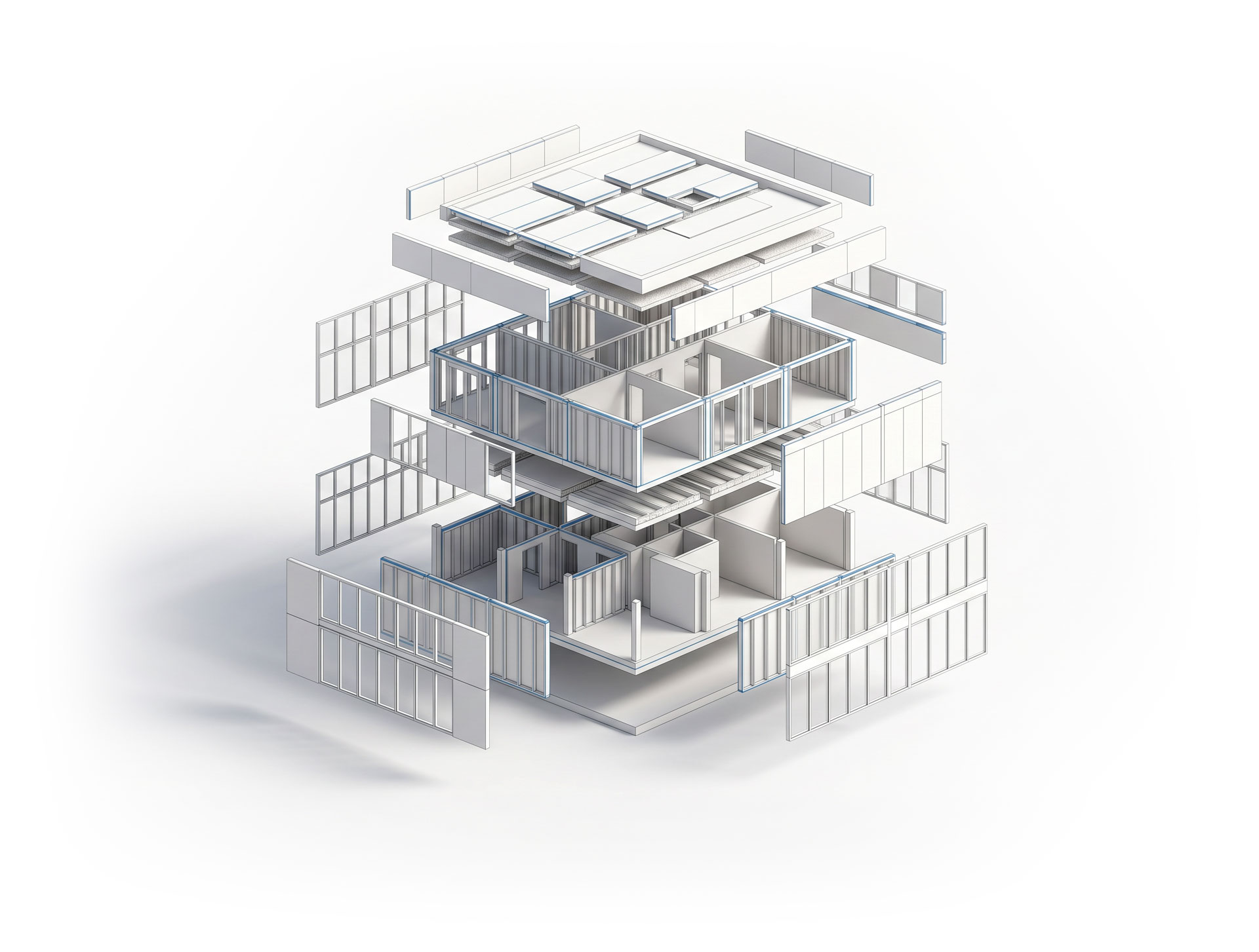 WOCON Holzbau Systembauweise Clay Rendering